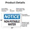 Signmission Non-Potable Water, 24 in W x Rectangle, Aluminum OS-2PACK-NS-A-1824-L-19556 - alternate 4